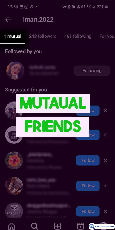 Mutual Friends - Who You Might Know is on Instagram Meaning?